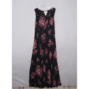 Vintage April‎ Cornell Dress Medium Black Floral Cottage Grunge Prairie Boho NWT